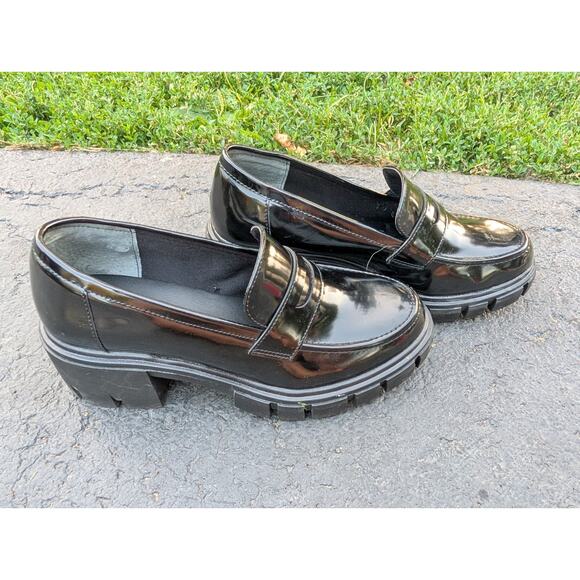 Sincerely Jules Womens Dylan Chunky Heel Lug Sole Platform Loafers Shoes Sz 7.5 - Picture 2 of 7